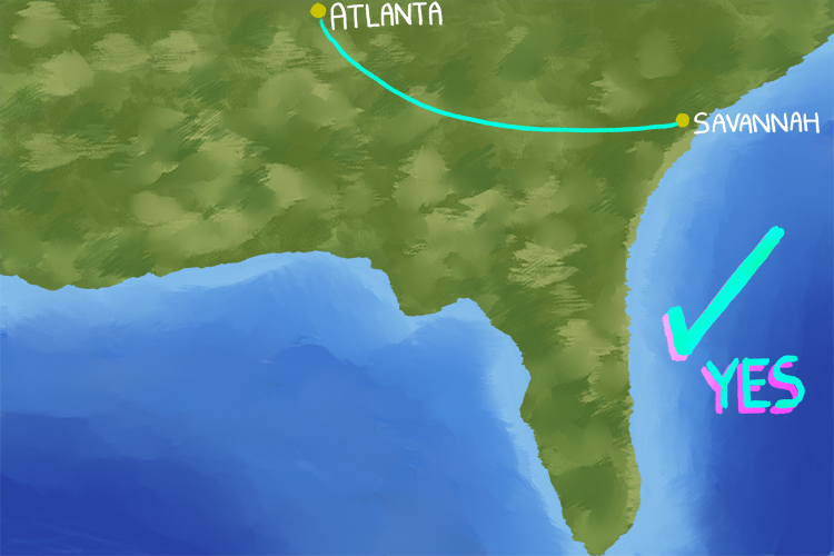 Savannah and Atlanta map 2